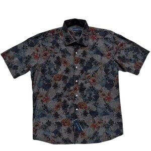 Peter Millar Mens Sz Large Short Sleeve Button Front Cotton Shirt